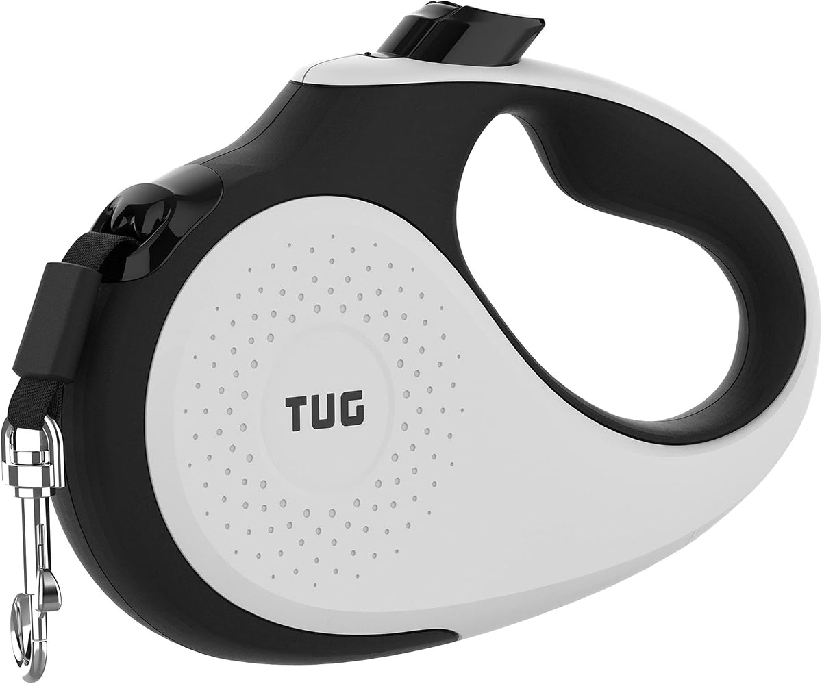 TUG XL Retractable Dog Leash, 26 ft (Extra Large, White)