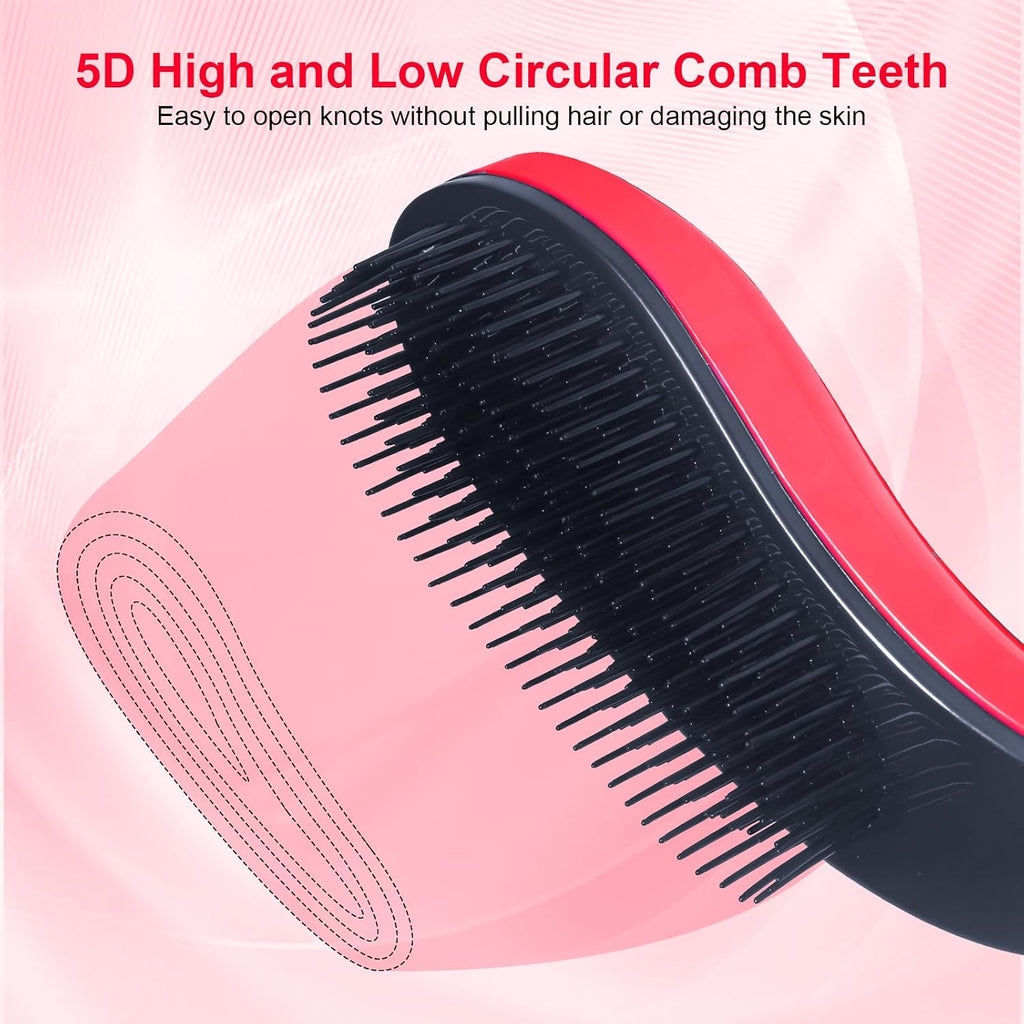 Small Dog Brush, Skin-friendly Soft Bristles (Rose Red) | Puppy Hair Brush, Massage and Bath Supplies, Pet Grooming Tool for Teddy, Yorkies, Maltese, Shih Tzu, Chihuahua