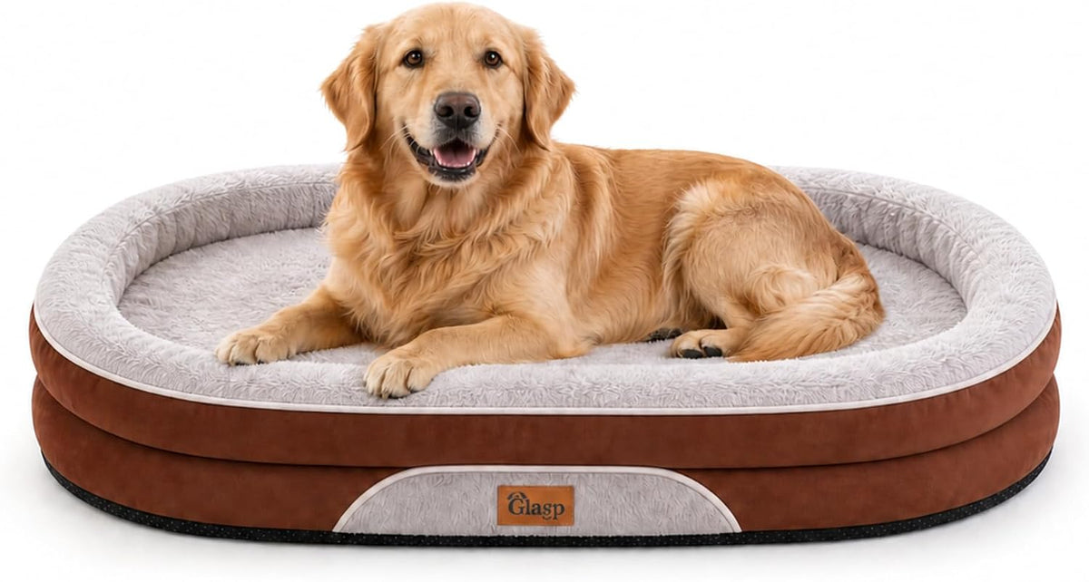 Orthopedic Dog Beds Large Sized Dog, Washable Dog Bed, 48" L, Brown