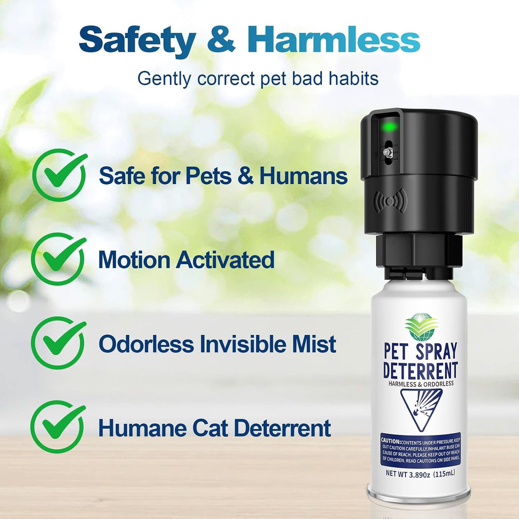 Motion Activated Pet Spray Deterrent for Cat & Dog[1 Pack] Black
