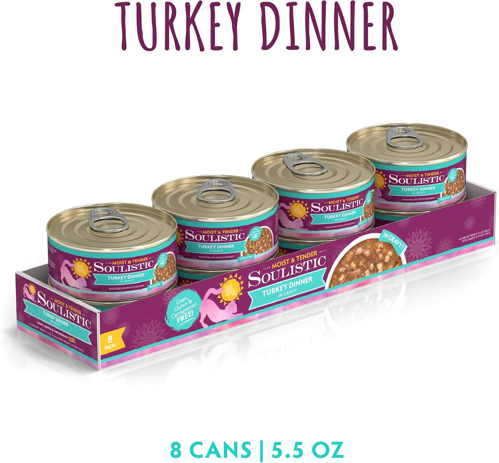 Soulistic Moist and Tender, Turkey Dinner in Gravy, 5.5oz Can, Pack of 16