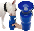 Springland 22oz Classic Portable Dog Water Bottle with Built-in Bowl,Indigo | Leak-proof, BPA-free, one-hand squeeze, for travel & hiking, fits car cup holders, great dog gift, as seen on Shark Tank 