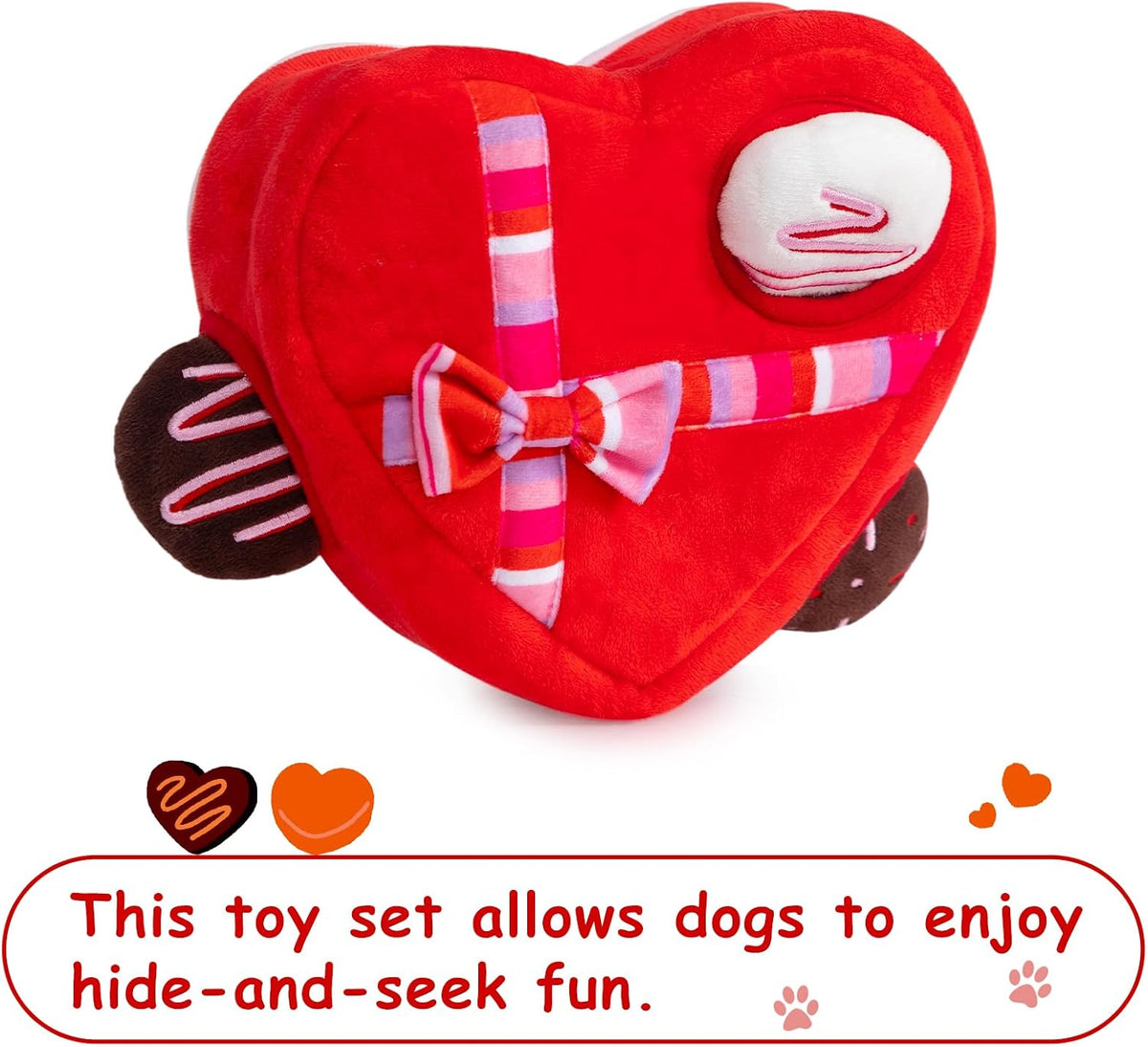 Hollypet Squeaky Hide and Seek Dog Toys for Small and Medium, Chocolate | Interactive Plush Stuffed Dog Squeak Toys for Small Medium Sized Dogs and Non-Aggressive Chewers, Puppy Teeth Clean Chew Toys