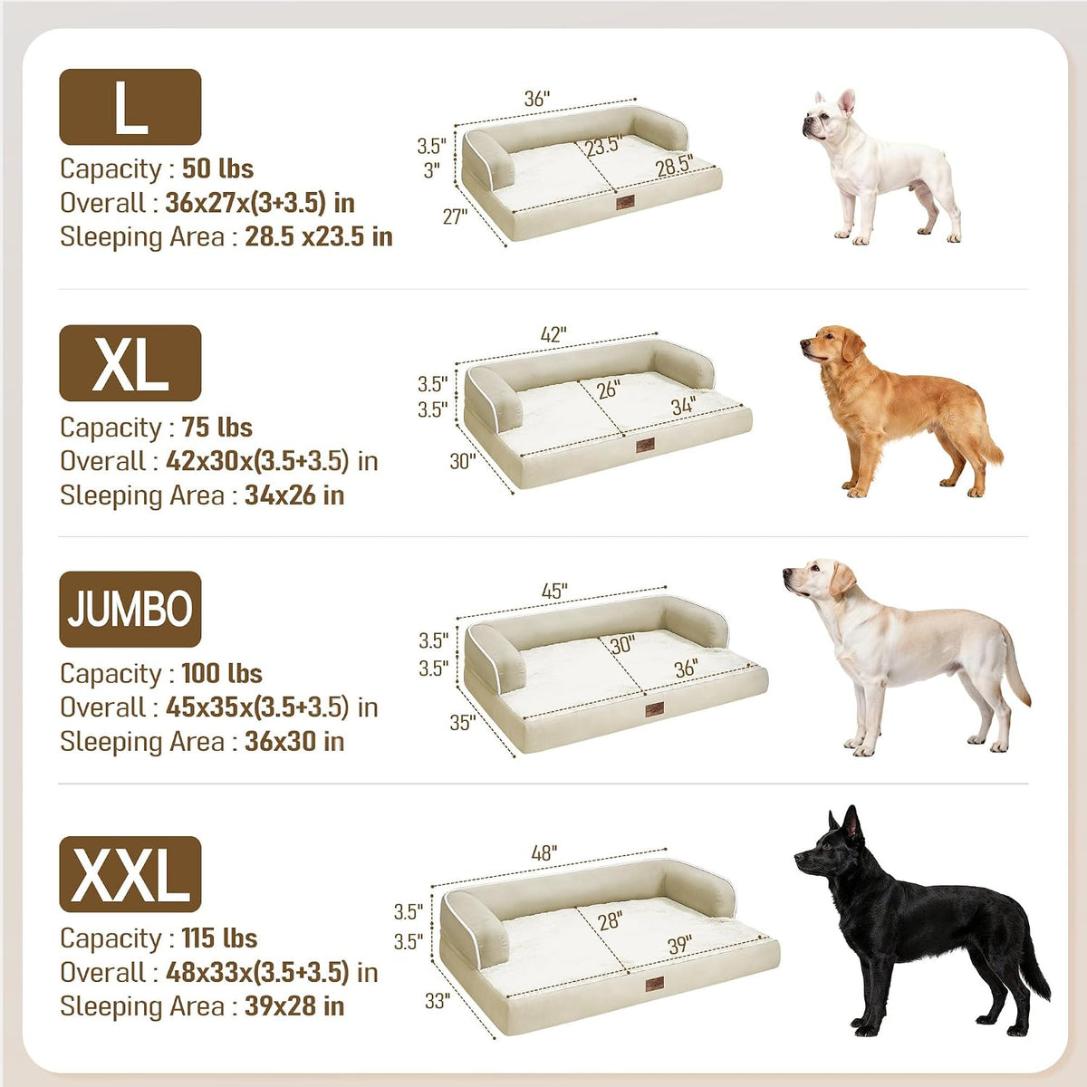 Comfort Expression Orthopedic Waterproof Jumbo Dog Bed for Giant Dogs