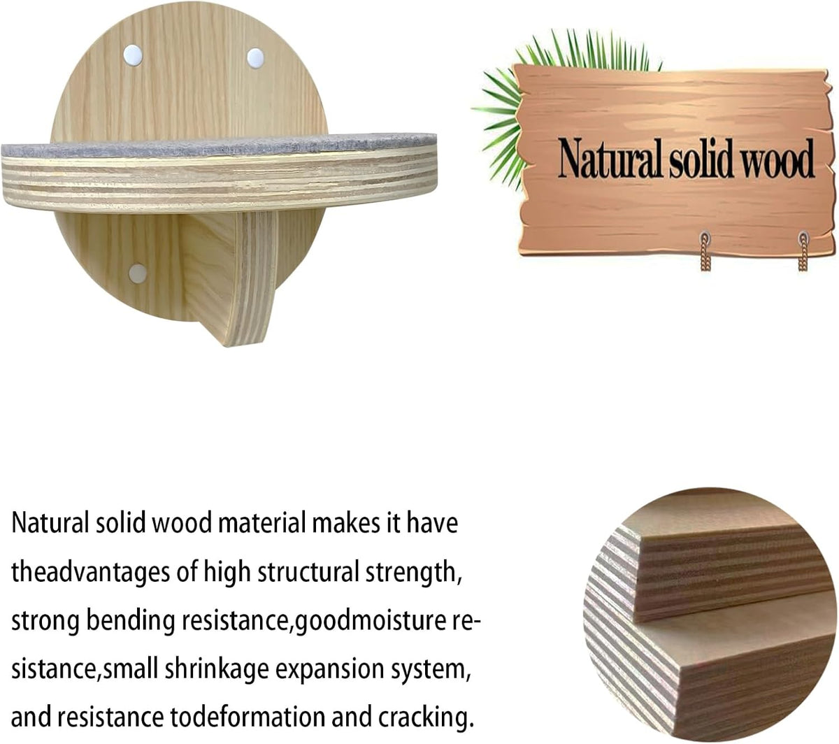 2 PCS Cat Climbing Shelf Wall Mounted,Cat Wall Shelves,Wooden Climbing Steps Ladder Stairs Wall Mounted Climbing Step Shelf Cat Climber for Cats Perch Platform Supplies