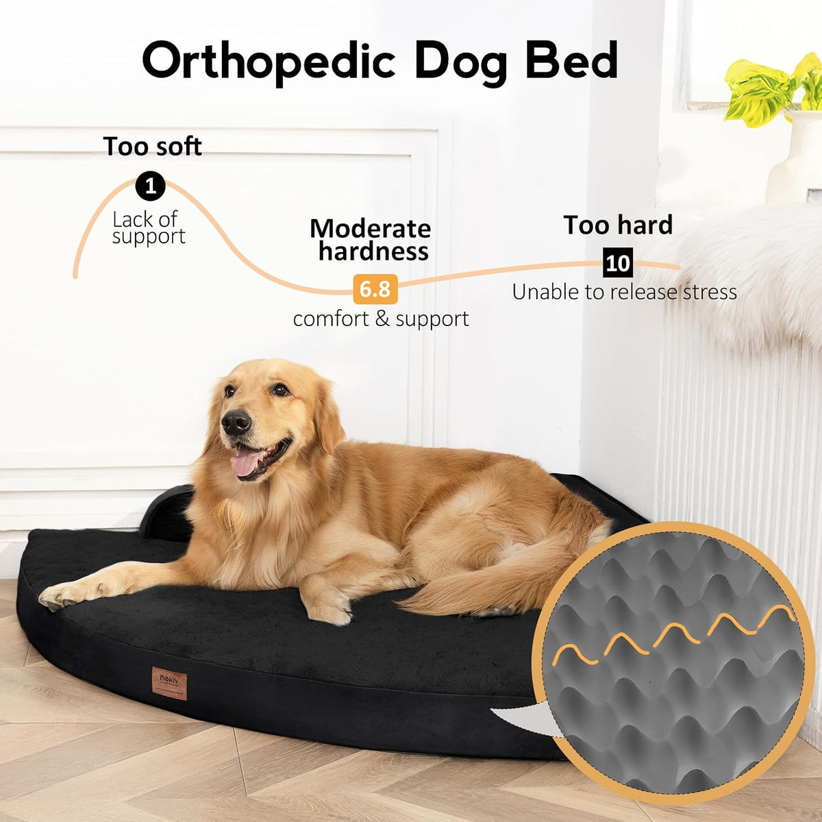 MEKIY Orthopedic Waterproof Dog Bed with Sides for Large Sizes Dogs