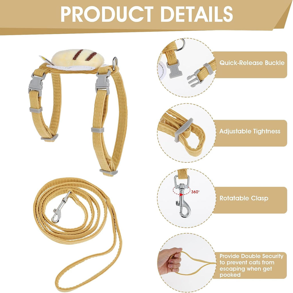 TIESOME Cat Harness and Leash Set Adjustable Gradient Kitten Harness
