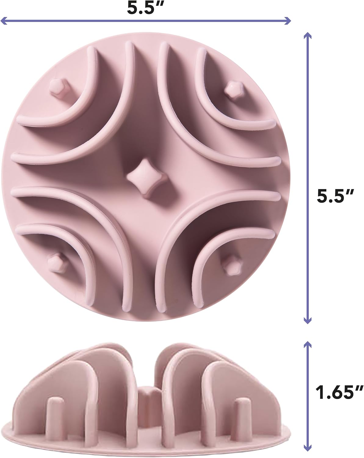Great Vibes - Silicone Slow Feeder Insert for 6 Inch+ Dog Bowl (Mauve)