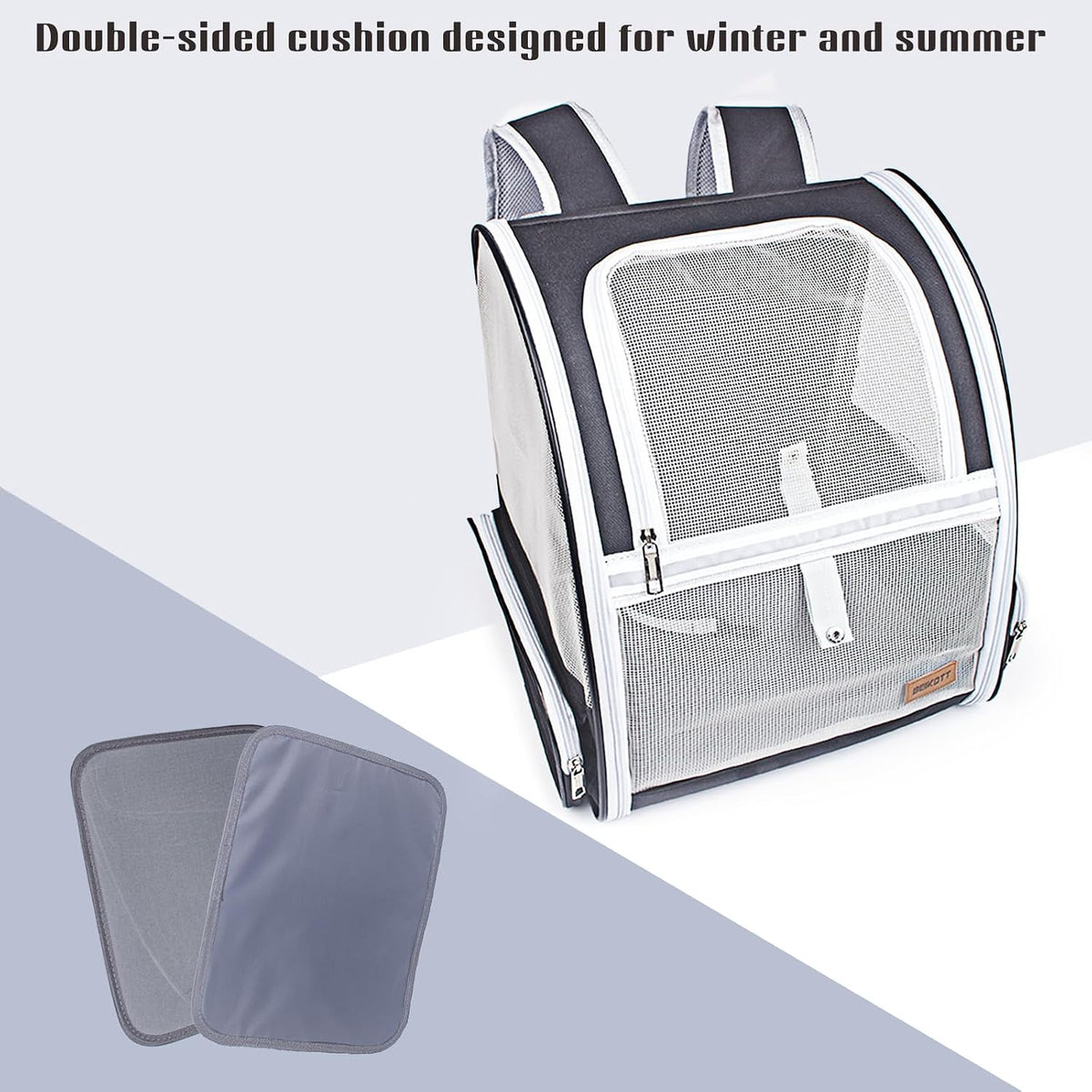 Cat Dog Backpack 12.6"×11.4"×16.5" Large Breathable Pet Bag Carrier