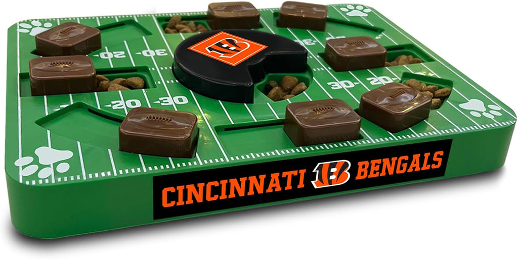 Pets First NFL Cincinnati Bengals Puzzle Toy for Dogs, Slow Feeder Board for Pets, Interactive Doggie Treat Toy