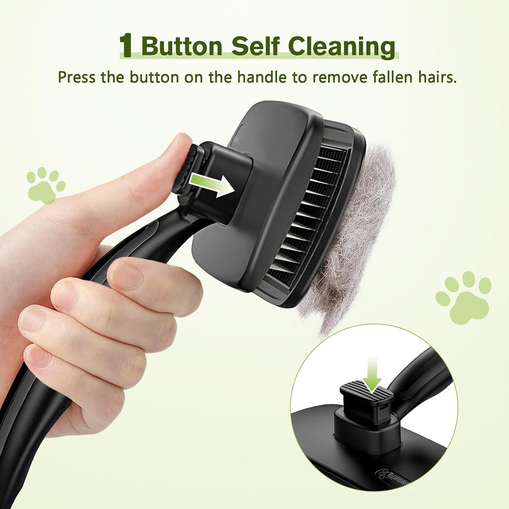 Pecute Skin Friendly Self-Cleaning Slicker Brush for Dog & Cat Shedding