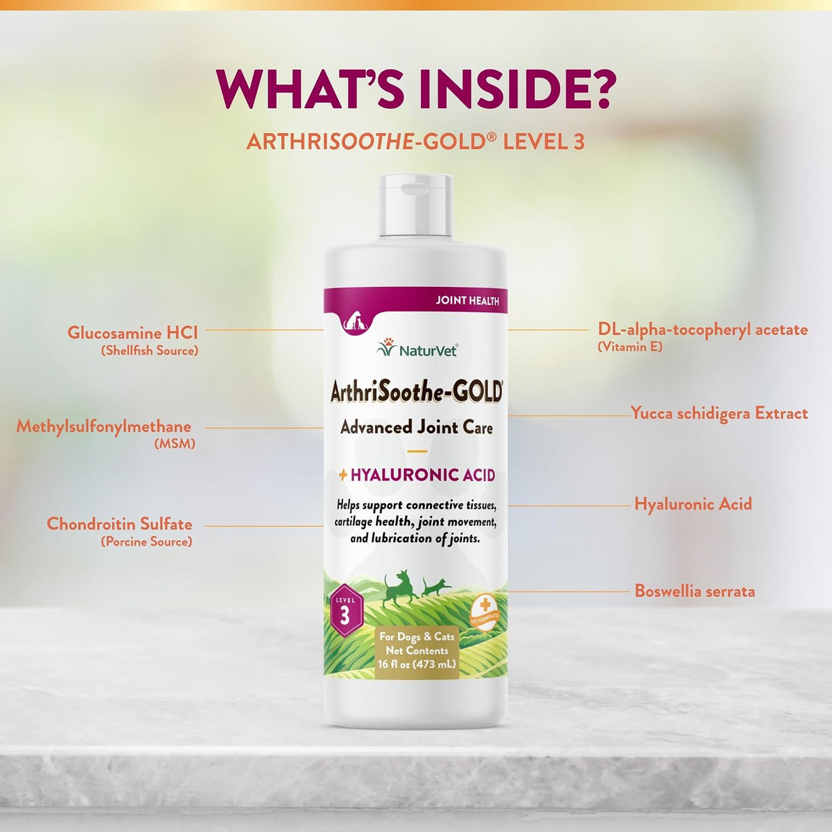NaturVet – ArthriSoothe-Gold Advanced Care Liquid - 16 oz