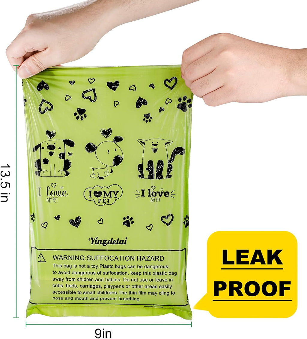 Dog Poop Bags Rolls with Dispenser Extra Thick Leak Proof 280Ct Scented | Strong Large 9x13 inch Waste Refill Bags for Daily Dog Walks, Cat Litter Cleanup Outdoor Travel and Multi-Pet Households