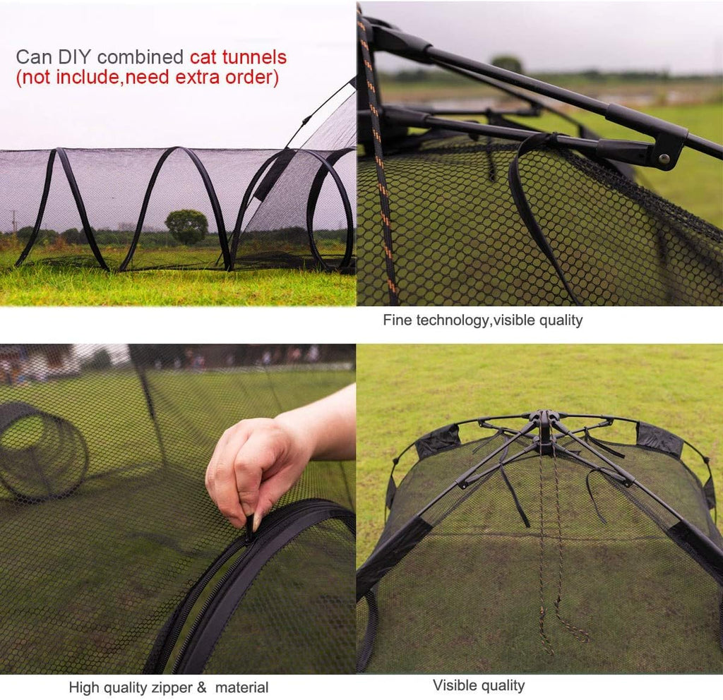 Portable Large Pop Up Pet Cat Tents Enclosures House for Outside Patio Indoor for Cat Puppy Rabbit Small Animals,Quick Opened,Independent or can be Connected to Tunnels