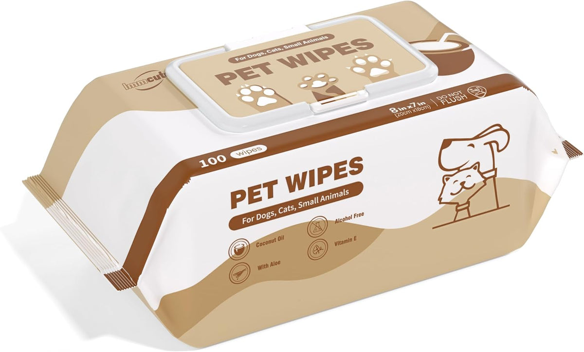 100 Coconut Oil Dog Wipes for Paws and Butt Large Thick Puppy Wipes for Dogs Face and Body Dog Wipes Cleaning Deodorizing Cat Wipes Cleaning Fur and Butt Big Doggie Wipes Doggy Wipes Bum Dog Ear Wipes