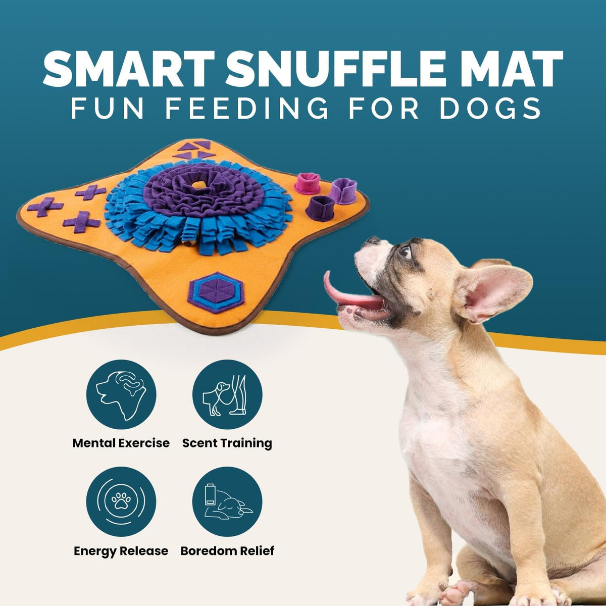 PET ARENA Adjustable Dog Snuffle Mat, Interactive Feeding Enrichment Toy | Encourages natural foraging, slows eating, reduces boredom, and provides mental stimulation for pets of all ages.