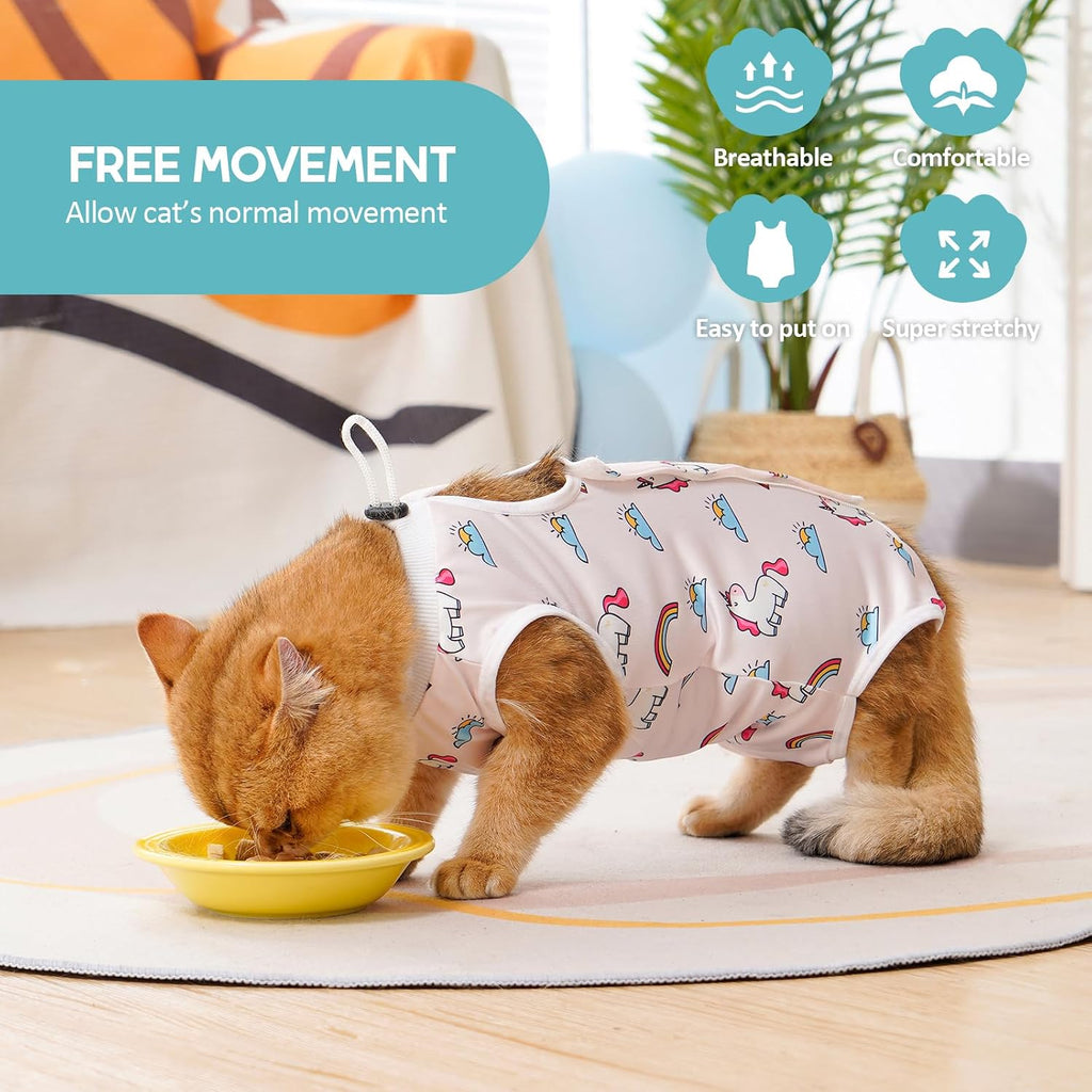 Avont Cat Recovery Suit - Kitten Onesie for Cats After Surgery