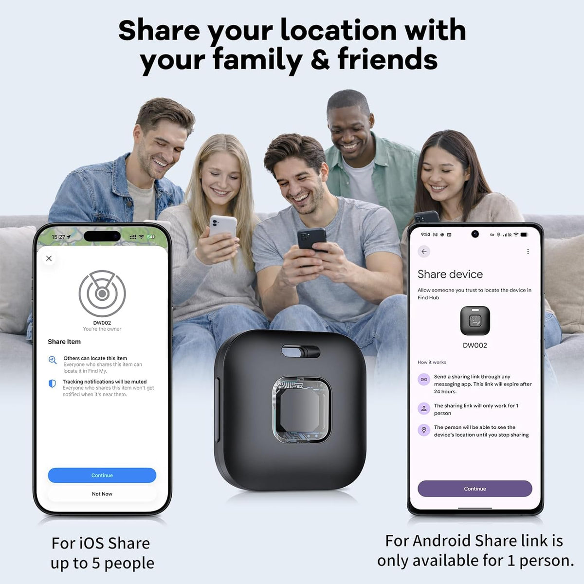 Hoxe Air Tracker Tags-4 Pack for iOS & Android, Smart Tag for Key, Bag, Pet