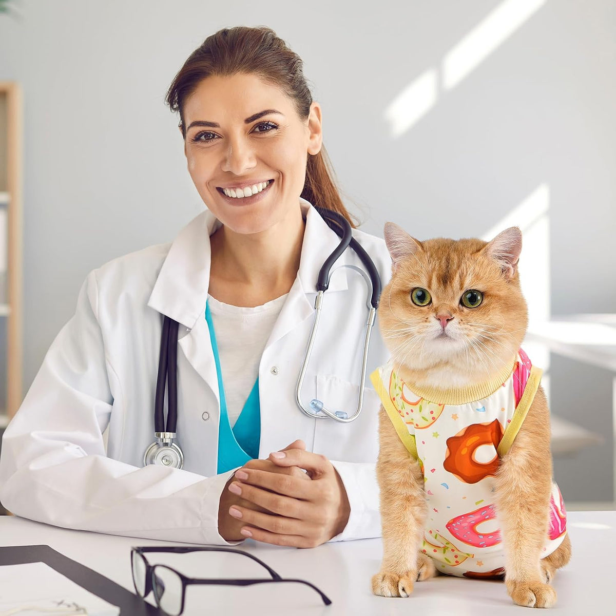 Avont Cat Recovery Suit - Kitten Onesie for Cats After Surgery