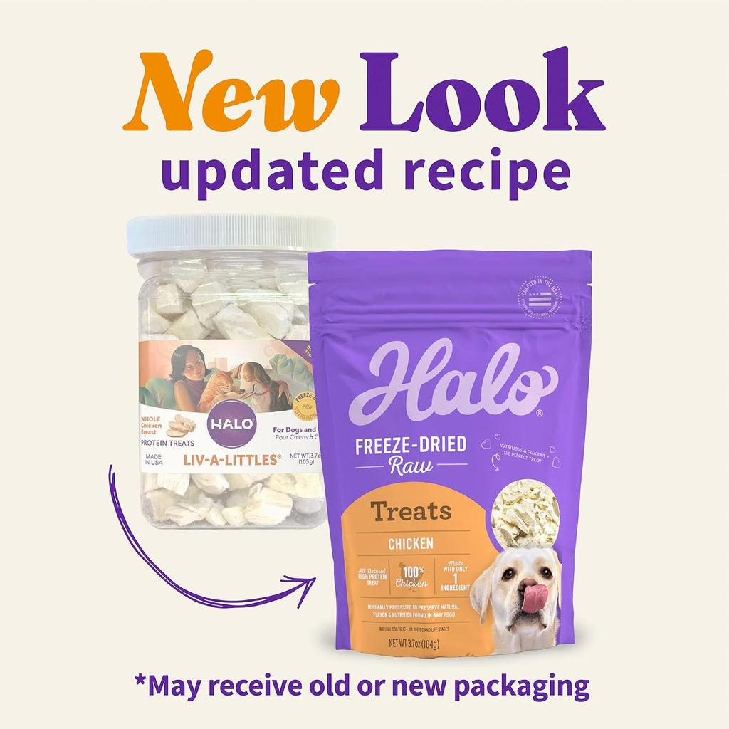 Halo Freeze-Dried Raw Dog Treats, Chicken Breast Recipe, 3.7 oz