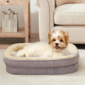 Orthopedic Dog Bed for Small Dogs Breeds, High Density Egg Crate Foam Dog Sofa Beds,Oval Kennel Bed, Pet Couch Bed with Four Sided Bolster, Removable Washable Cover& Non-Slip Bottom
