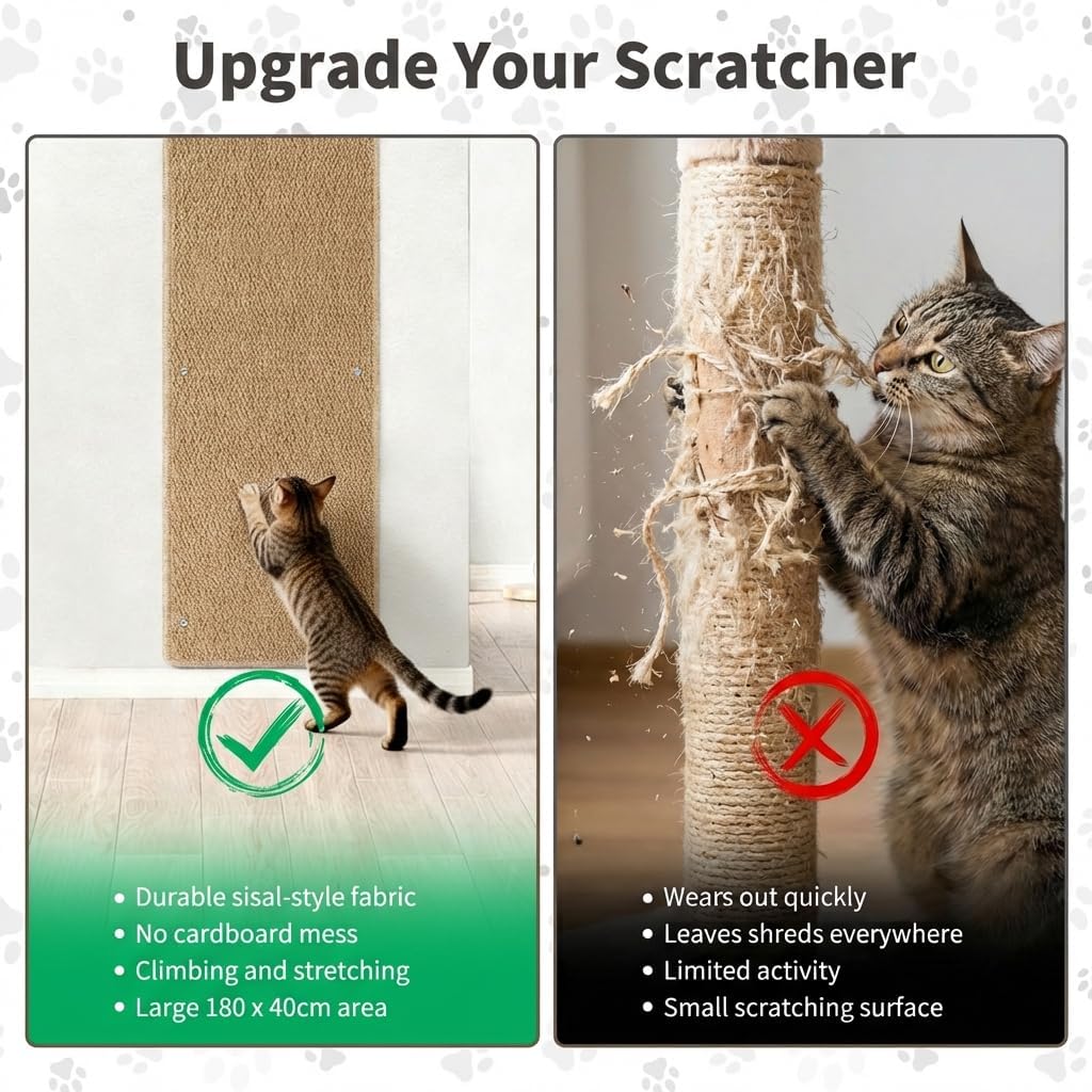 Cat Wall Climbing Carpet, 71"x15.8" Large Scratcher Pad