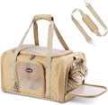 Cat Carrier Airline Approved, Soft Pet Carrier, 17x11x9.5 in, Brown