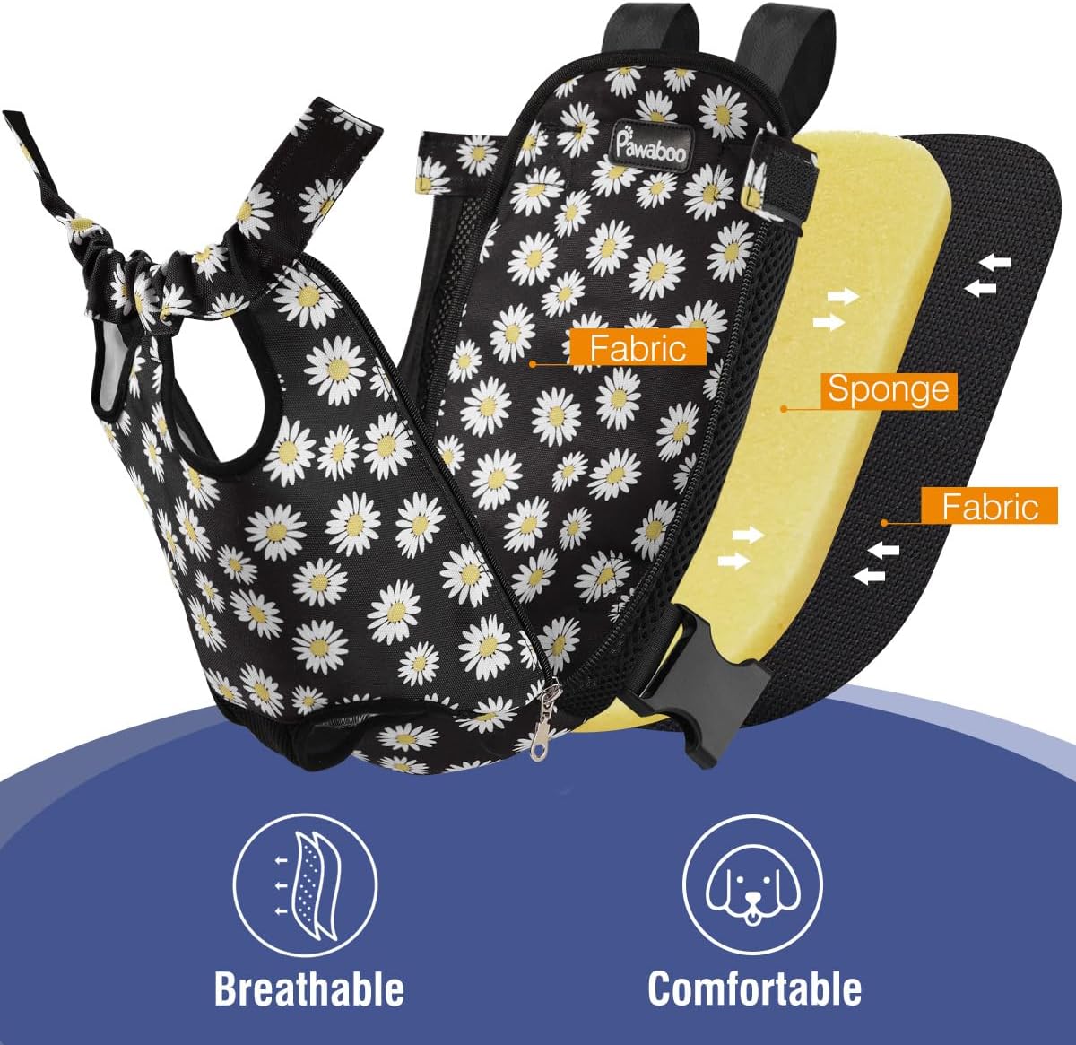 Pawaboo Pet Front Carrier Backpack for Small Medium Dogs