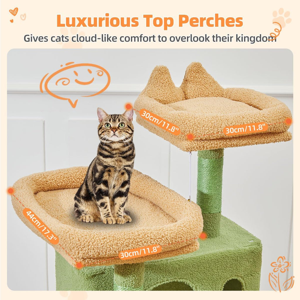 Taoqimiao Cactus Cat Tree, 58In Cat Tower for Indoor Cats Large Adult