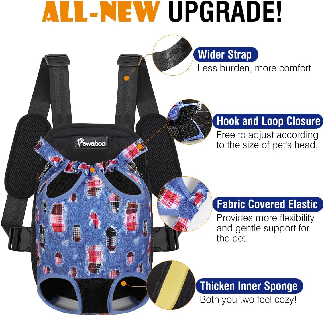 Pawaboo Pet Front Carrier Backpack for Small Medium Dogs