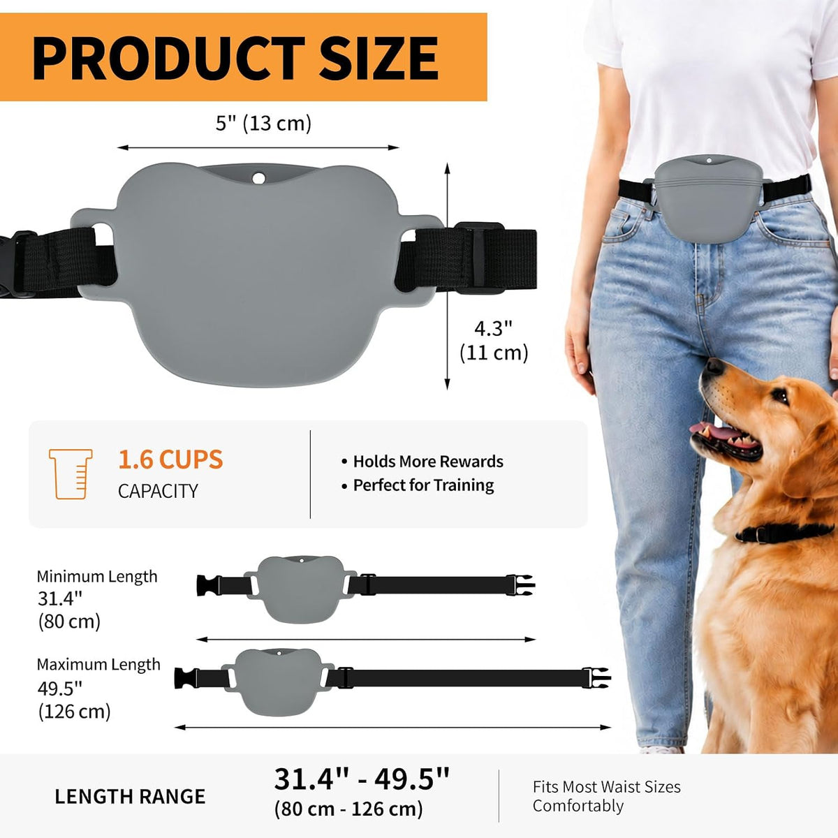 Silicone Dog Treat Pouch with Training Clicker