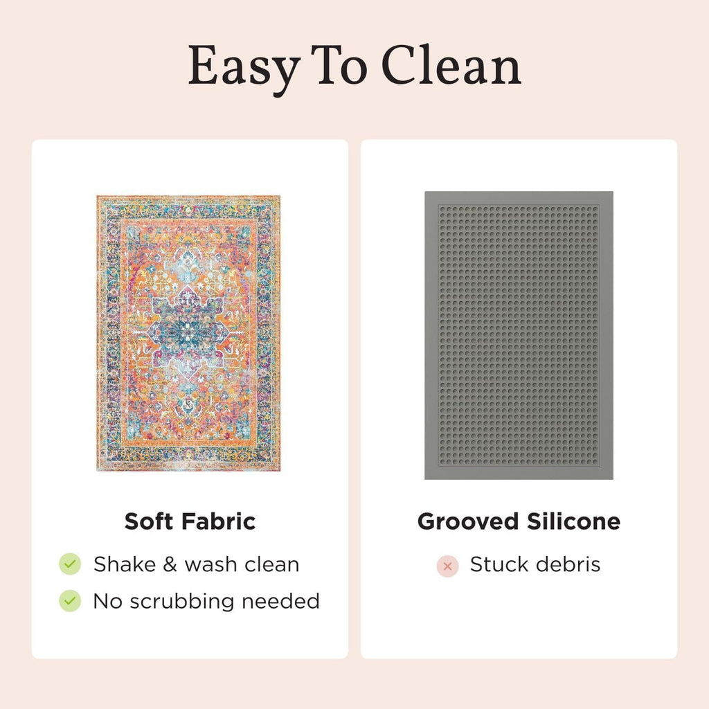 Lovewag Cat Litter Mat, Litter Box Mat, Taupe Checkers, 36x48, 2 Pack | Washable litter mat cover, kitty litter mat & cat mat for litter box, litter trapping mat, prevents tracking, multi-cat