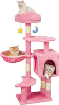 Meecal 43-Inch Small Cat Tree Cute for Kittens Under 6 Months 9lbs, Pink