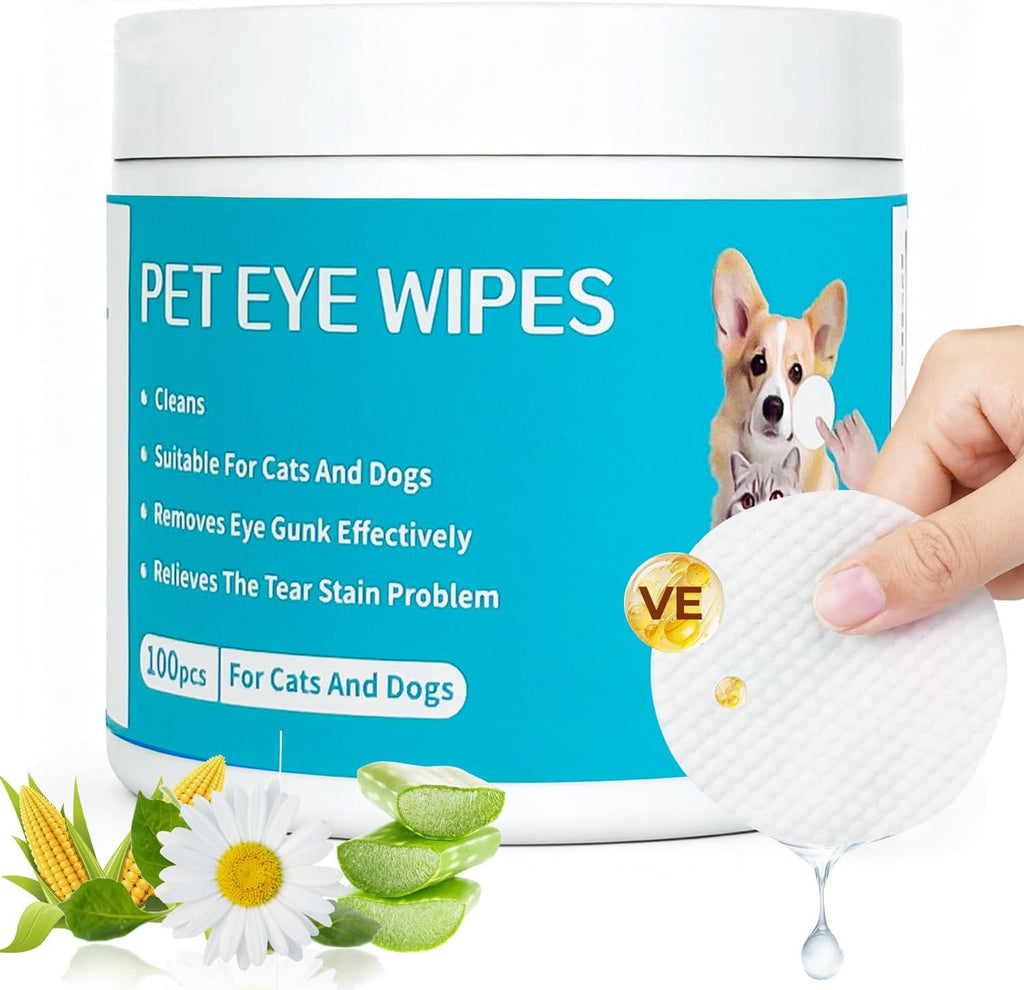 Gentle Pet Eye Wipes, Tear Stain Remover for Cats and Dogs