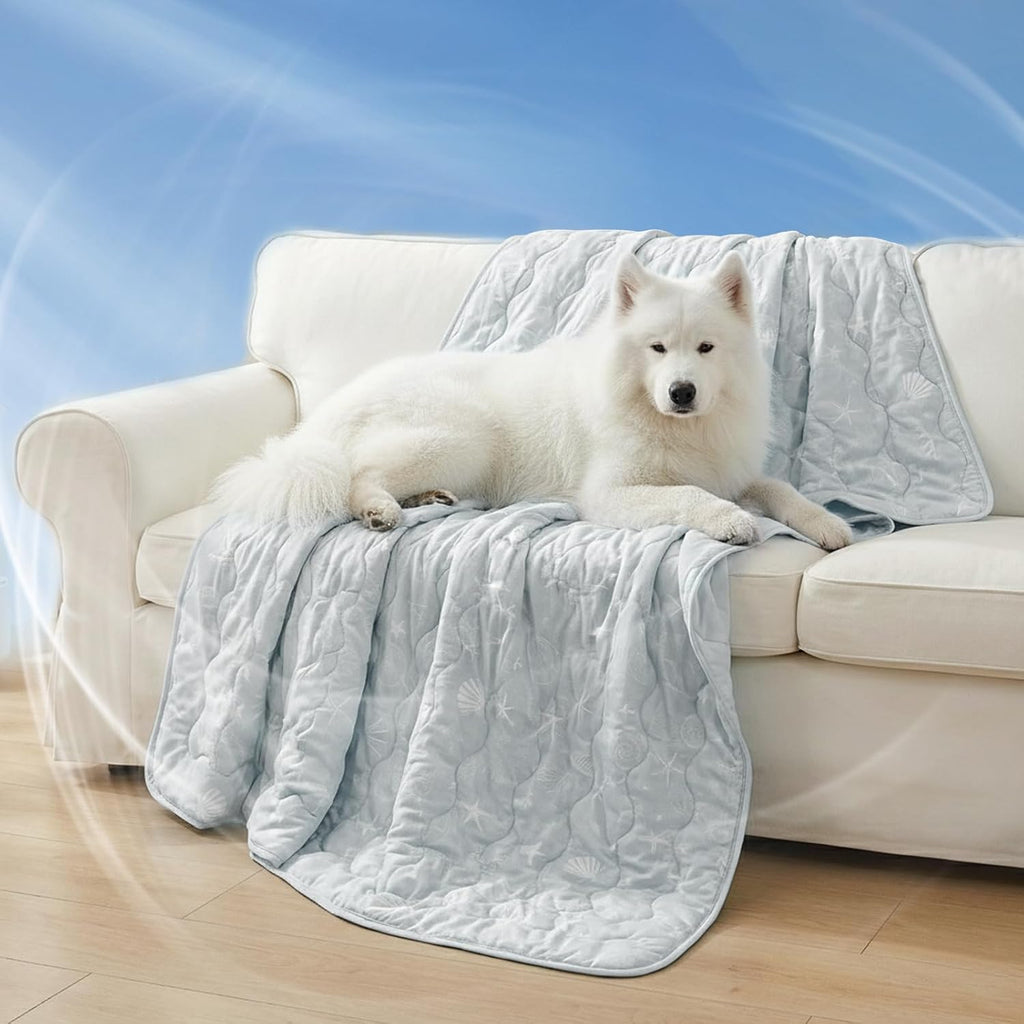 NWK Dog Cooling Blanket Q-Max>0.345 for Summer (Misty Gray, 40'' X 60'')