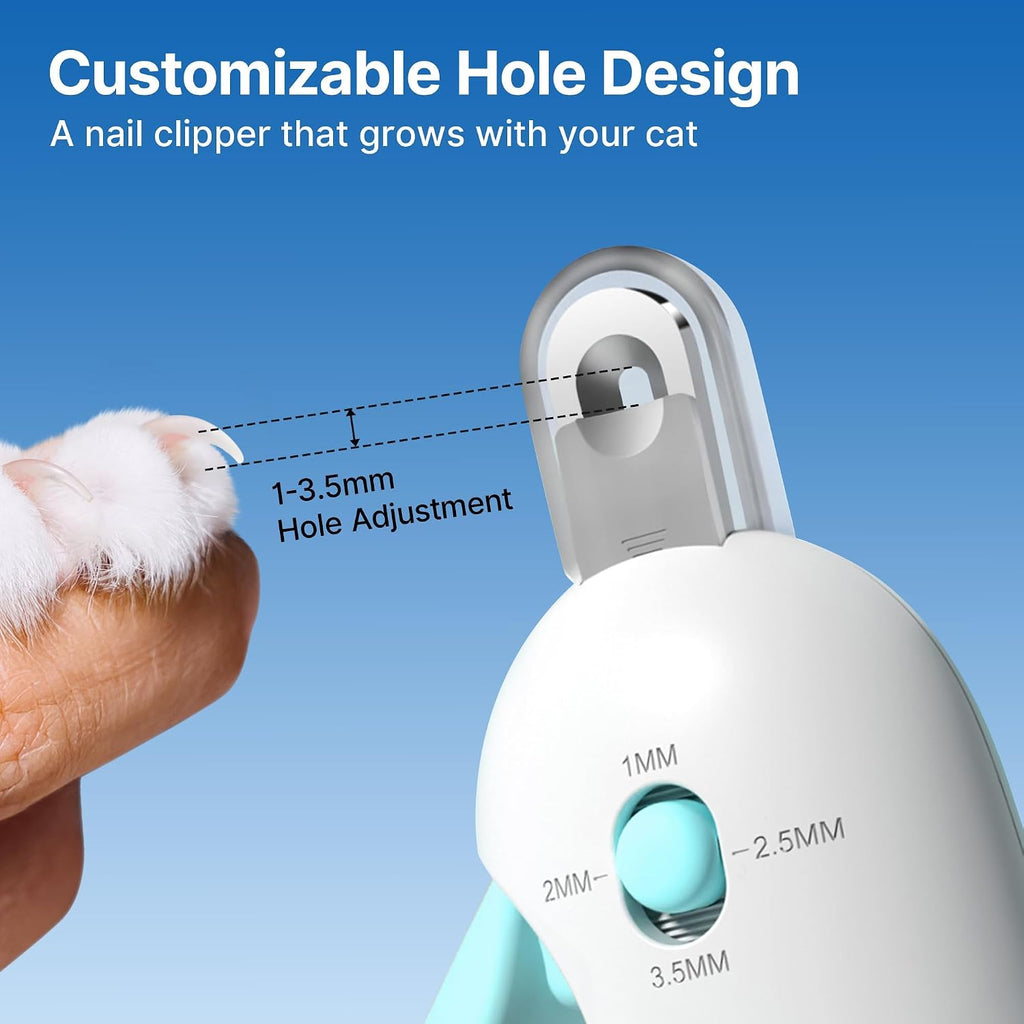 Cat Nail Clipper, Pet Nail Trimmer with 3-Level Safety Guard & Nail File