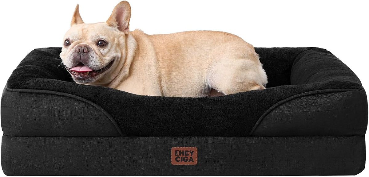 EHEYCIGA Orthopedic Dog Bed for Medium Dog, Memory Foam Dog Couch, Black