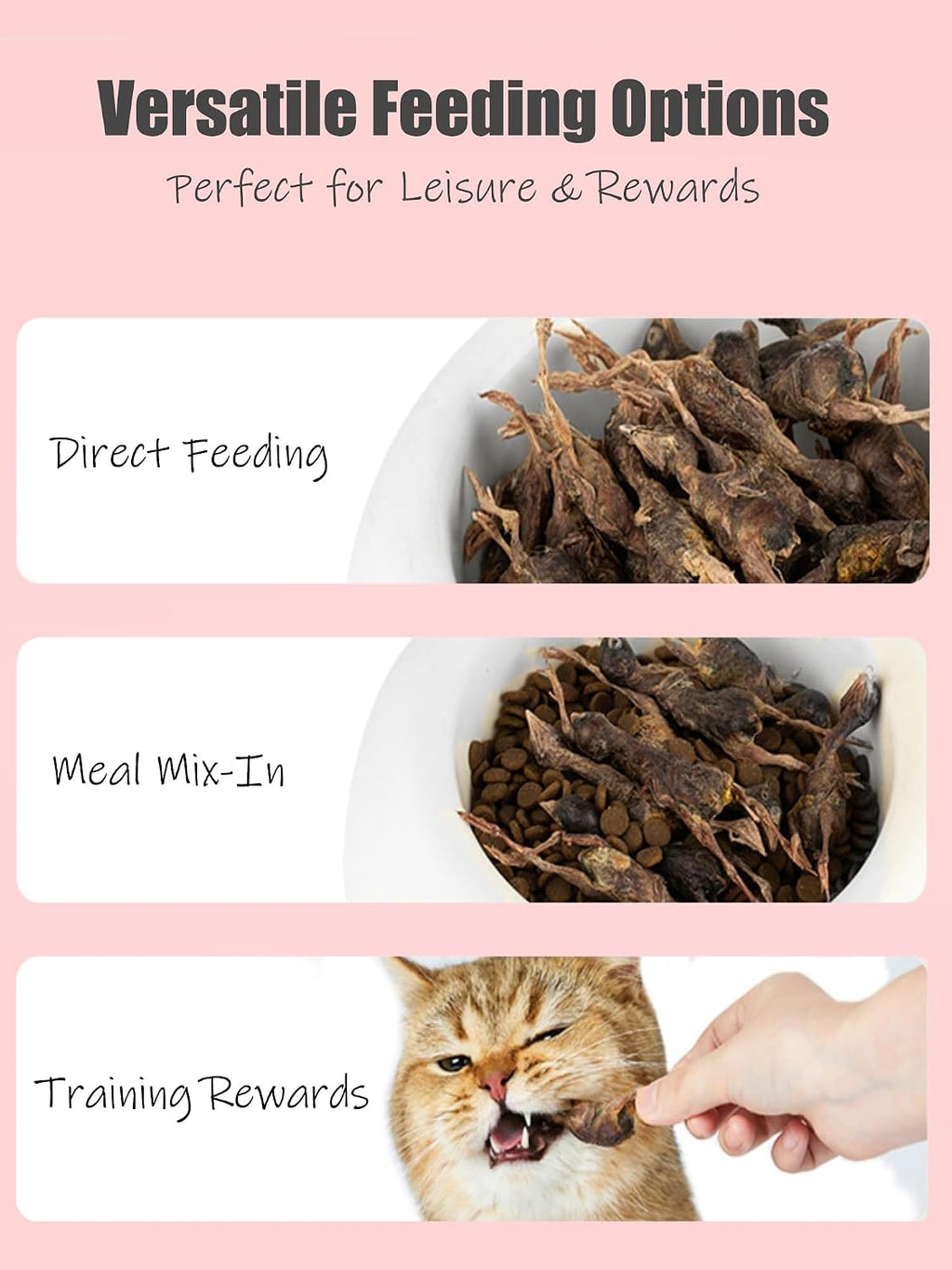 7OZ Freeze Dried Little Quail Treats for Dogs Cats