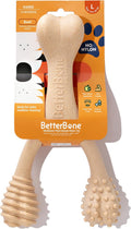 BetterBone Hard Density Beef-Scented Dog Chew Toy, Large, Durable Plant-Based Wishbone for Aggressive Chewers Over 60 lbs
