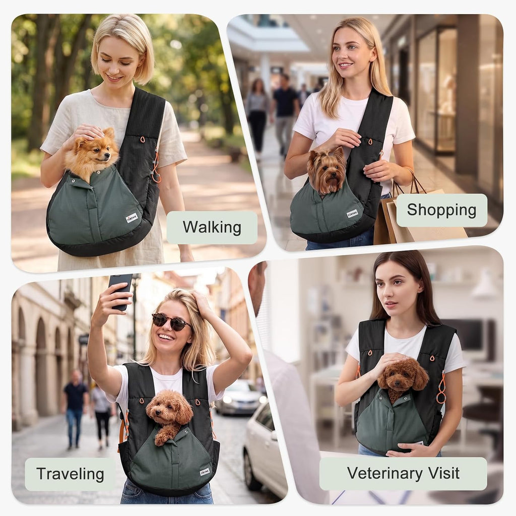FURTIME Dog Sling Carrier, Puppy Sling for Small Dogs Up to 16 lbs