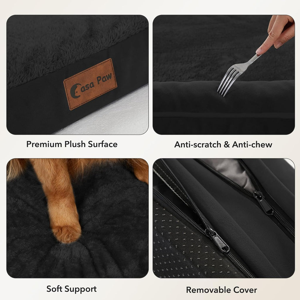Waterproof Orthopedic Dog Bed for Medium Dogs, 35x22in, Black