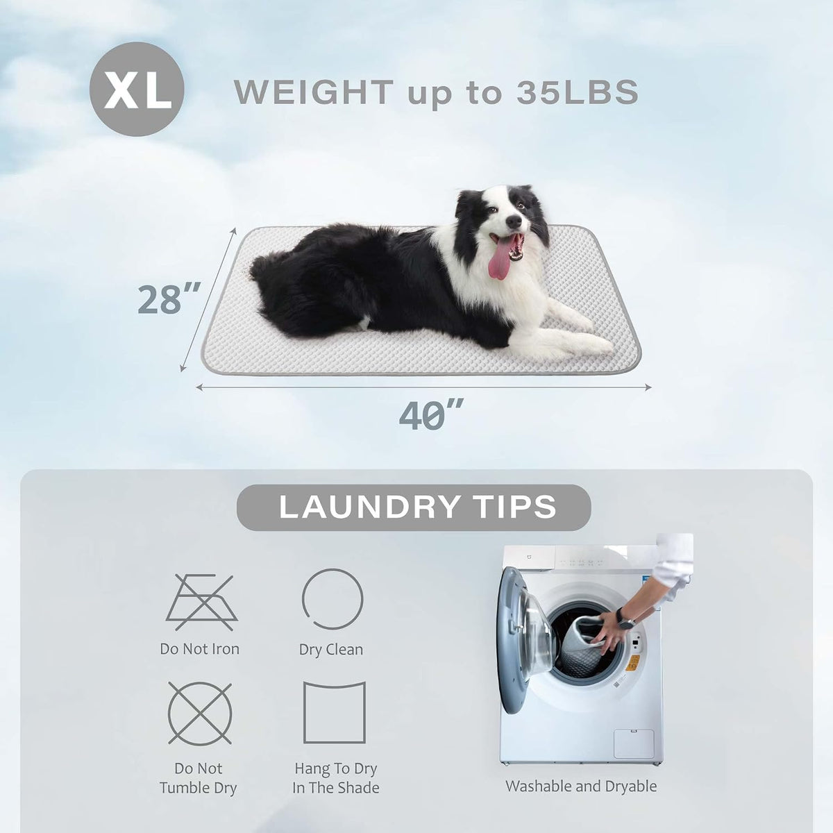 MICROCOSMOS Pet Cooling Mat & Sleeping Pad- Breathable Bubble Surface, EZ Clean. Keep Cooling for Pets, Kids and Adults in Summer.(GreyWhite, 40" x 28")