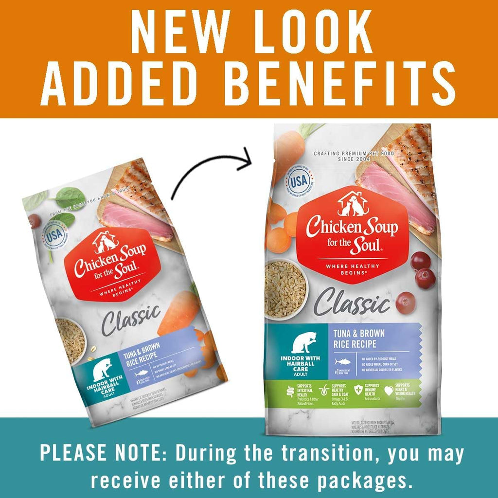 Chicken Soup for Soul Pet Food Indoor Cat - Tuna & Brown Rice, 4.5 LB Bag, All Life Stages, Dry Cat Food with Real Ingredients