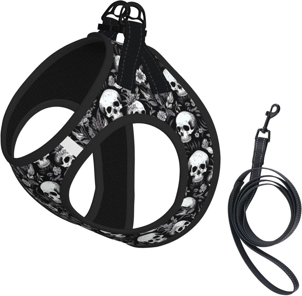 MUKIO Floral Sugar Skull No Pull Dog Harness Vest