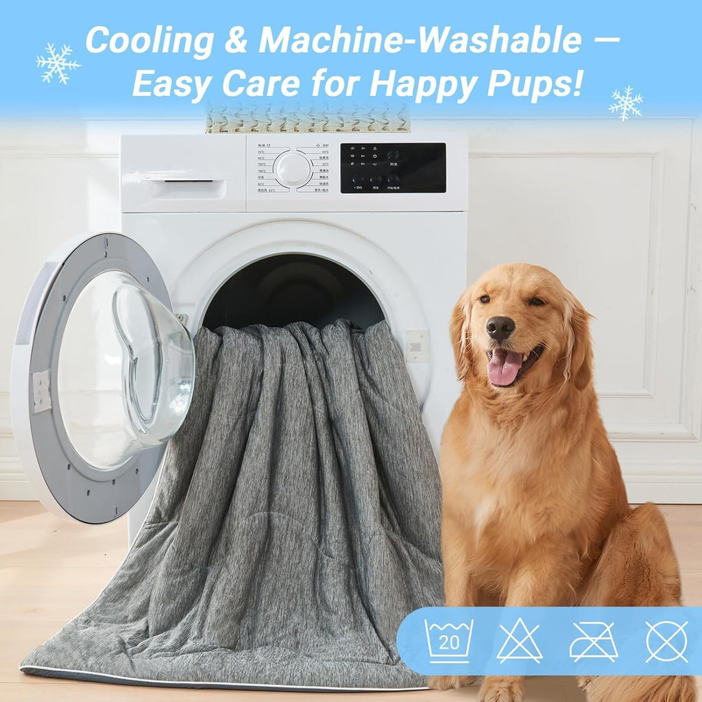 Cooling Blanket for Dogs. Dog Cooling Blankets for Large Dogs, Breathable Cooling Fabric, Cold Washable, Cooling Dog Blanket Durable Scratch-Resistant Soft Fabric for All Seasons, Steel Grey