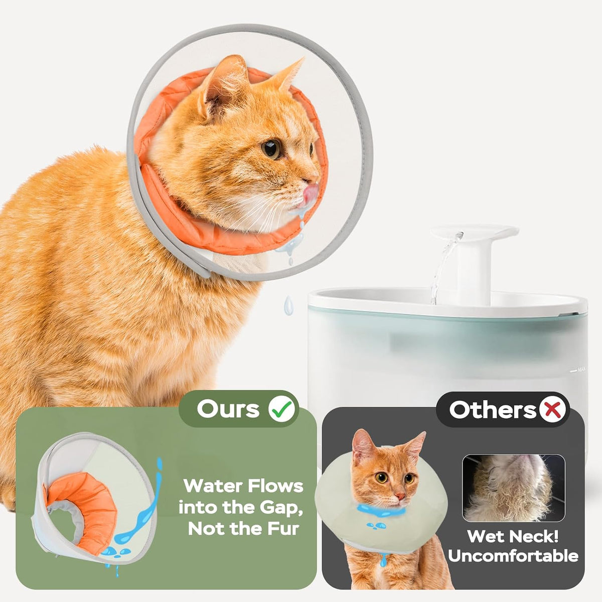 Cat Cone Collar Soft: Comfortable Waterproof Mesh Recovery Cone After Surgery to Stop Licking and Scratch, Alternative to Plastic Elizabeth Head/Neck Cone