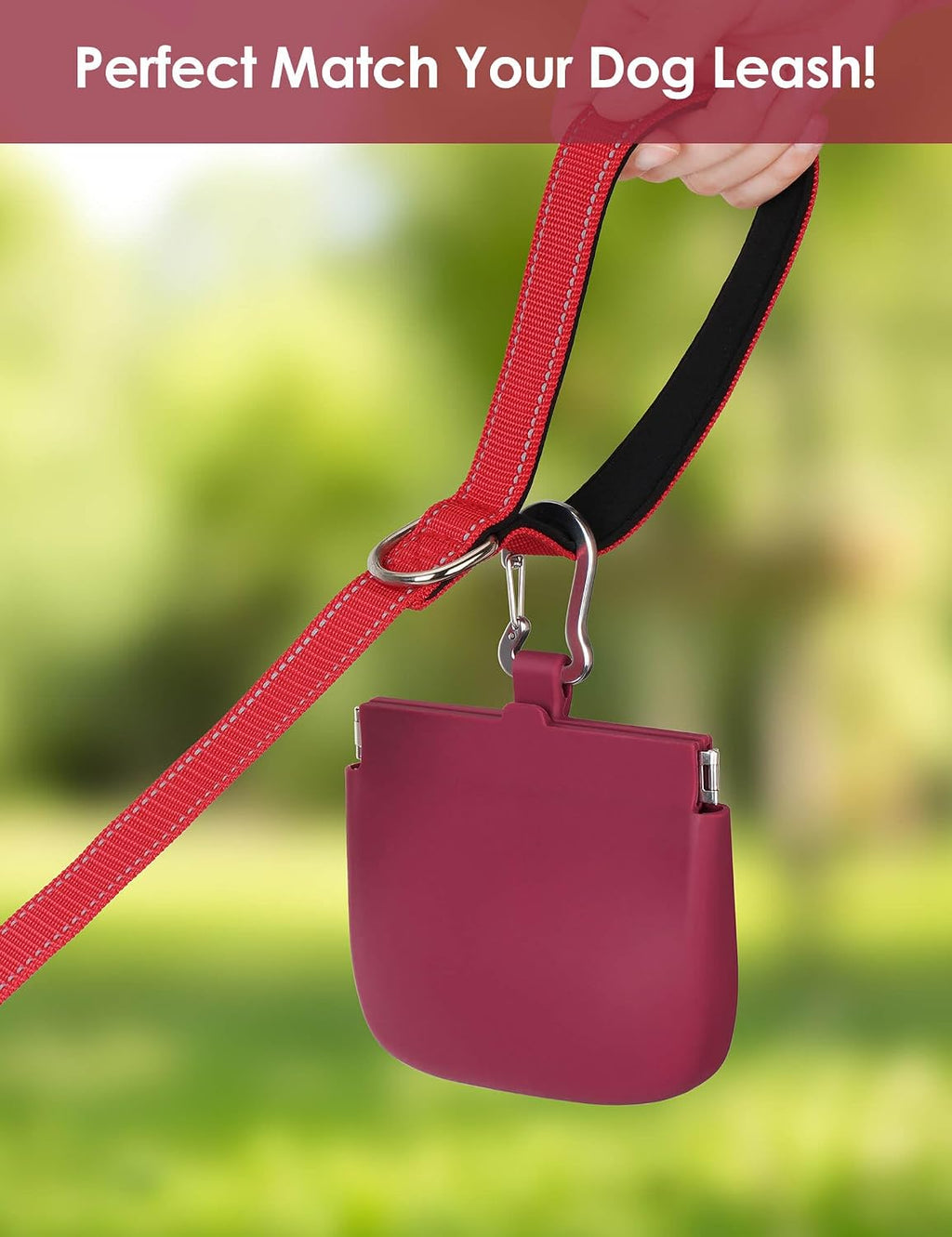 1 Cup Silicone Dog Training Treat Pouch (Red)