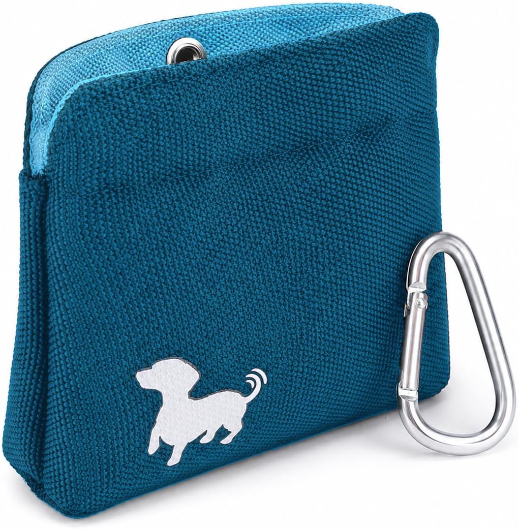 Pocket Sized Dog Treat Pouch - Treat Pouches for Pet Training - Dog Treat Pouch with Magnetic Closure - Dog Walking Treat Bag for Dog Training - Turquoise