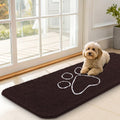 OLANLY Dog Door Mat for Muddy Paws 47x17, Paw Print Design Chenille Mud Mat