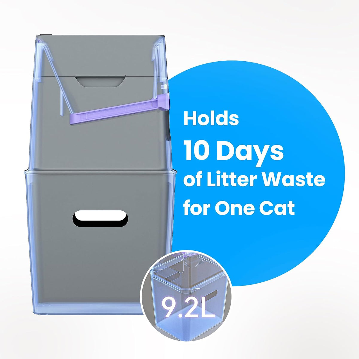 Neakasa XL Cat Litter Disposal Bin with 4-Months Supply Refill Bags (Grey)